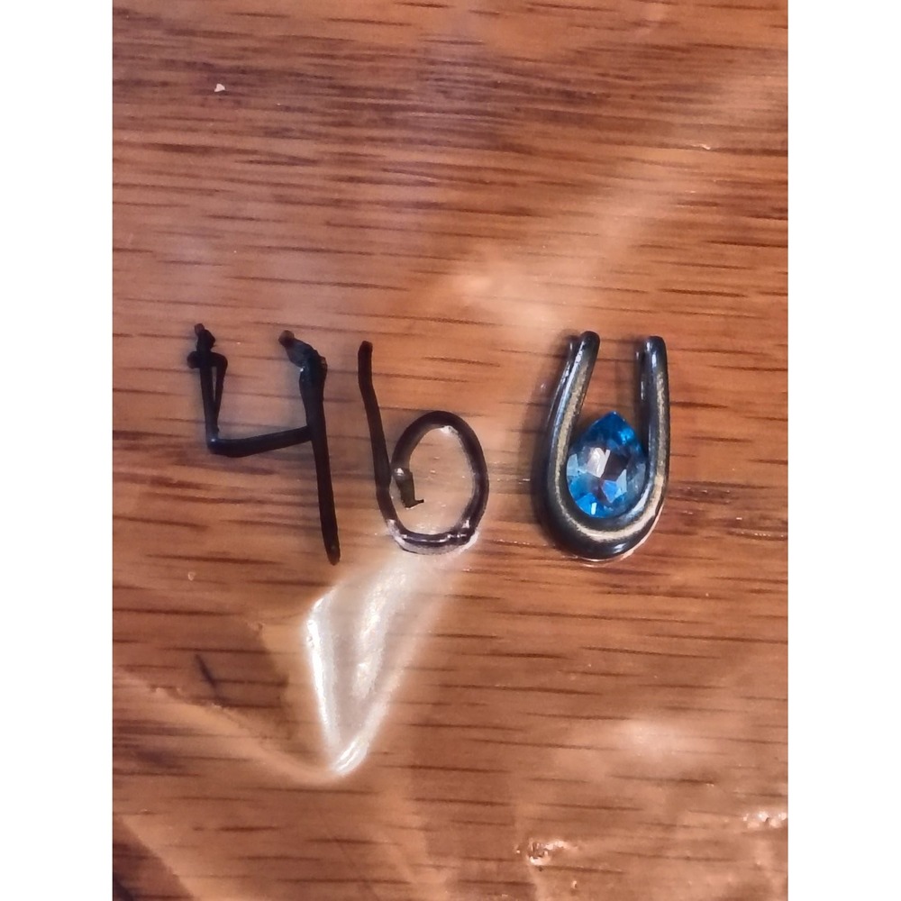 925 Sterling Silver Blue Topaz Teardrop Horseshoe Slider Pendant Charm